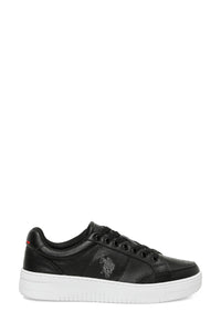Pantofi sport din piele cu logo, Negru