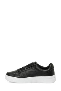 Pantofi sport din piele cu logo, Negru