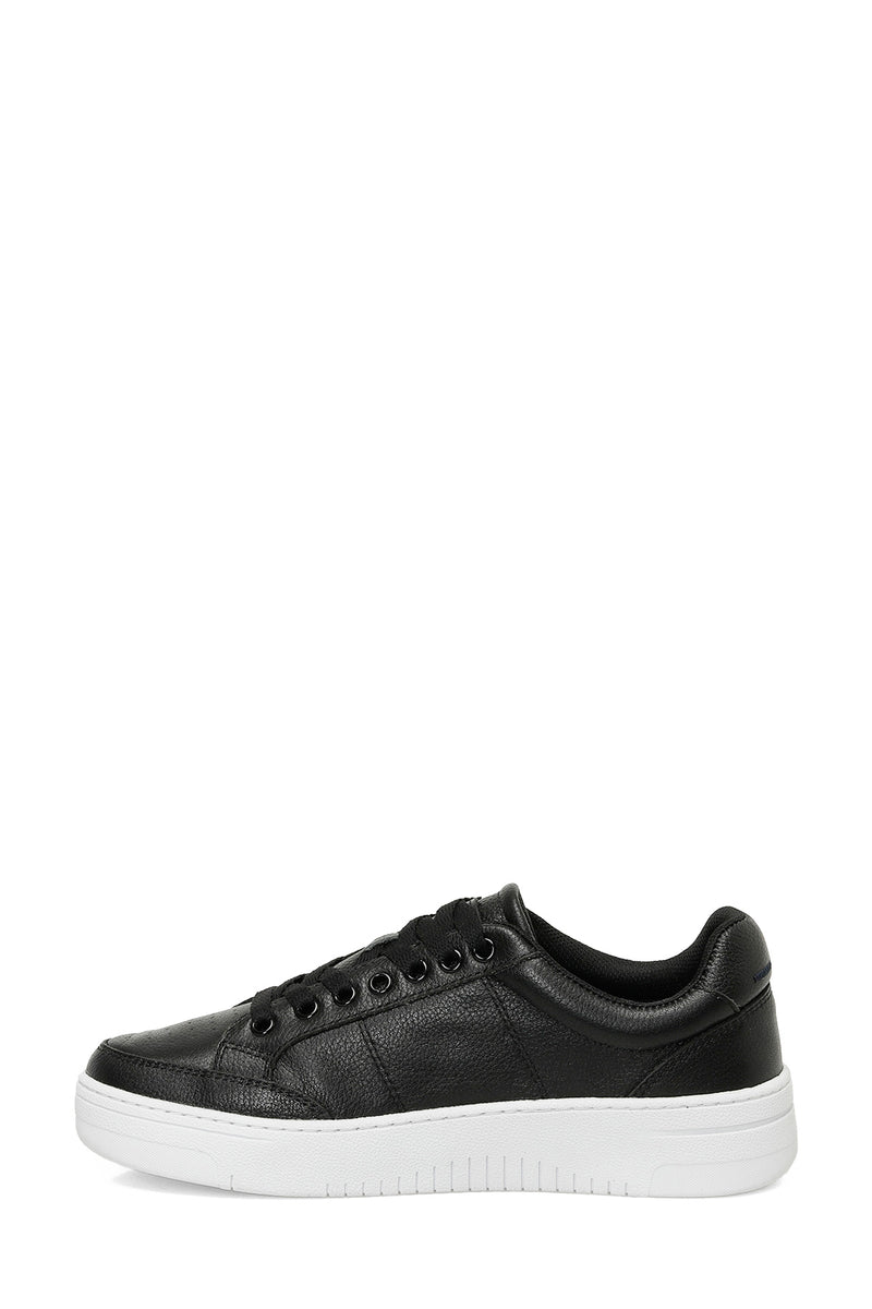 Pantofi sport din piele cu logo, Negru