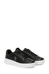 Pantofi sport din piele cu logo, Negru