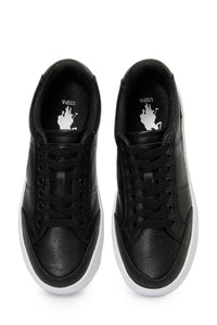 Pantofi sport din piele cu logo, Negru