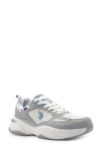 Pantofi sport cu garnituri de piele intoarsa si plasa, Gri