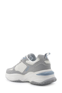 Pantofi sport cu garnituri de piele intoarsa si plasa, Gri