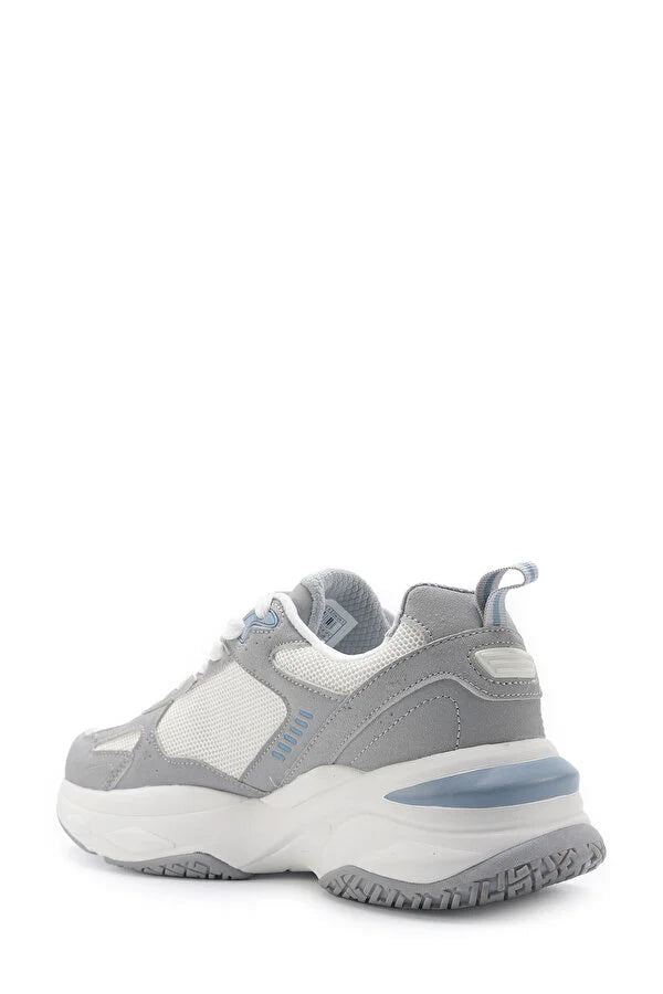 Pantofi sport cu garnituri de piele intoarsa si plasa, Gri