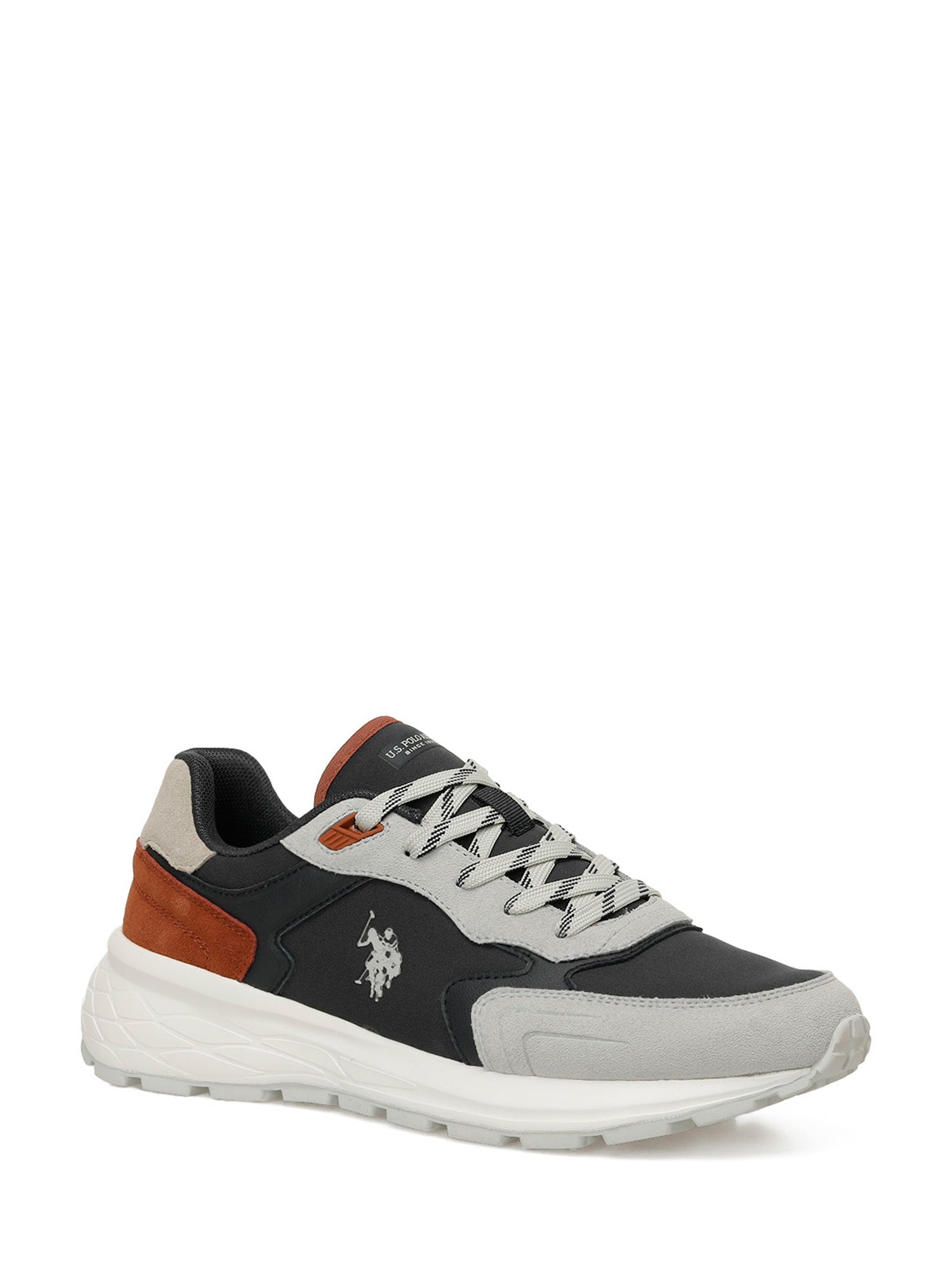 Pantofi Sport  Din Piele Ecologica Cu Inserții Din Piele Întoarsă Cu Logo, Bleumarin/ Bej Deschis