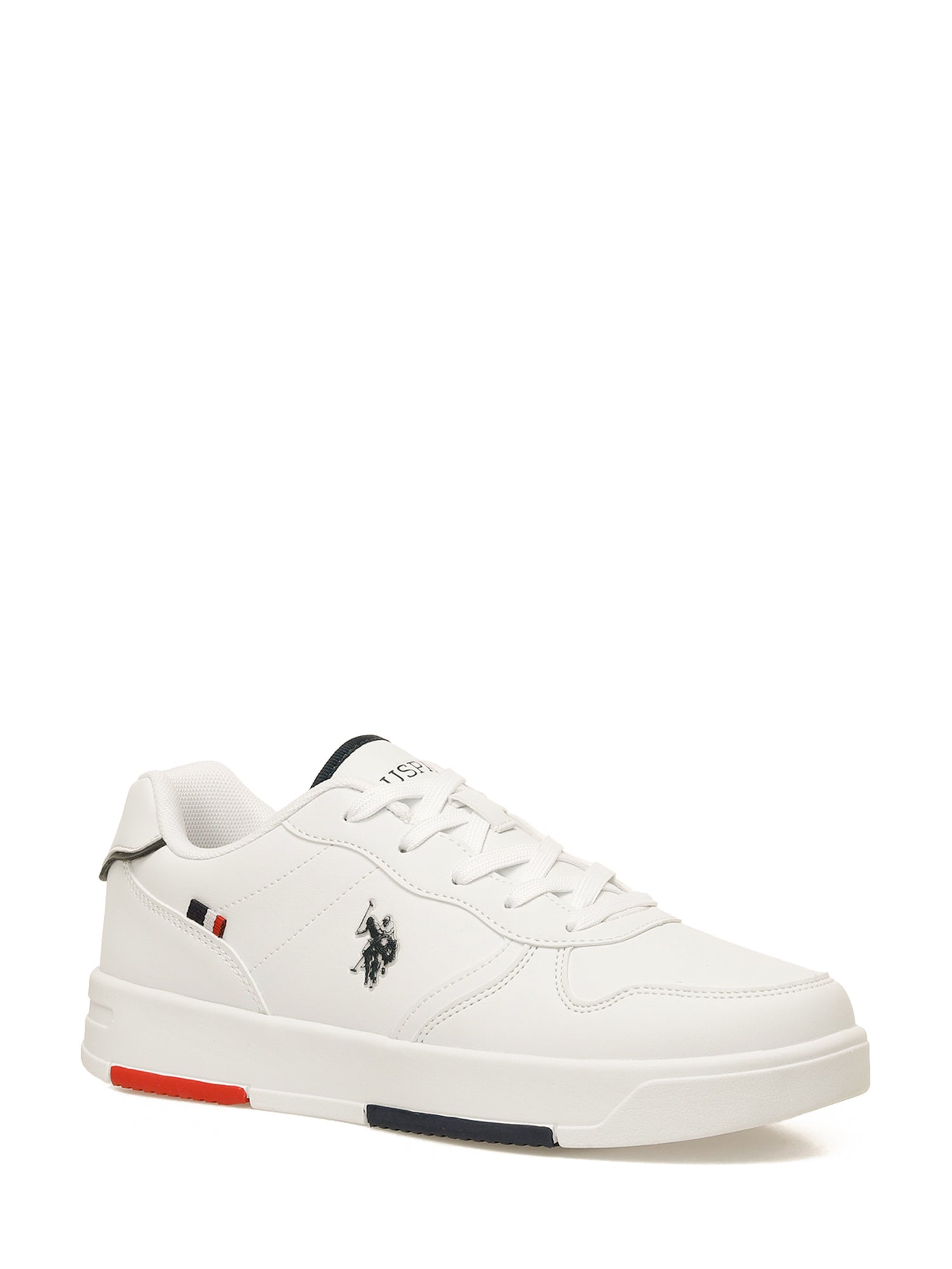 Pantofi Sport Low-Cut Din Piele Ecologică Cu Logo, Alb