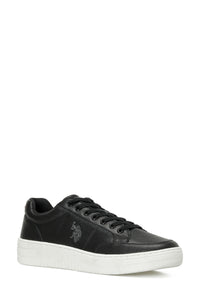 Pantofi Sport Din Piele Cu Detaliu Logo, Negru