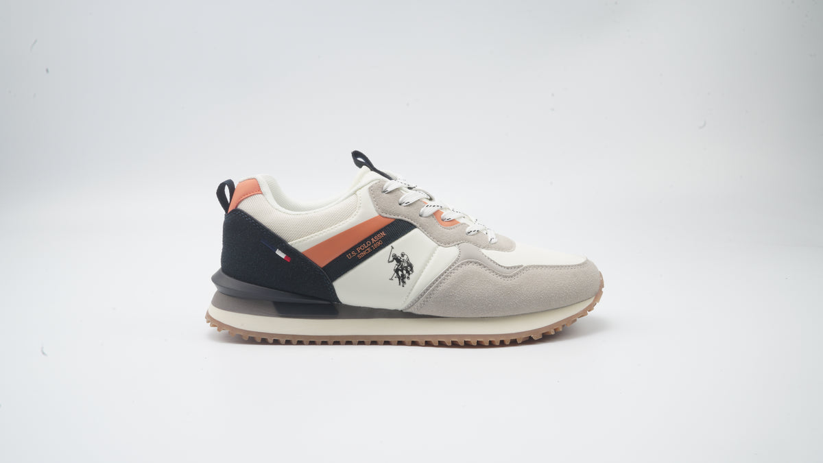 Pantofi Sport Cu Garnituri Din Piele Ecologica Și Material Textil, Alb/Bej/Negru