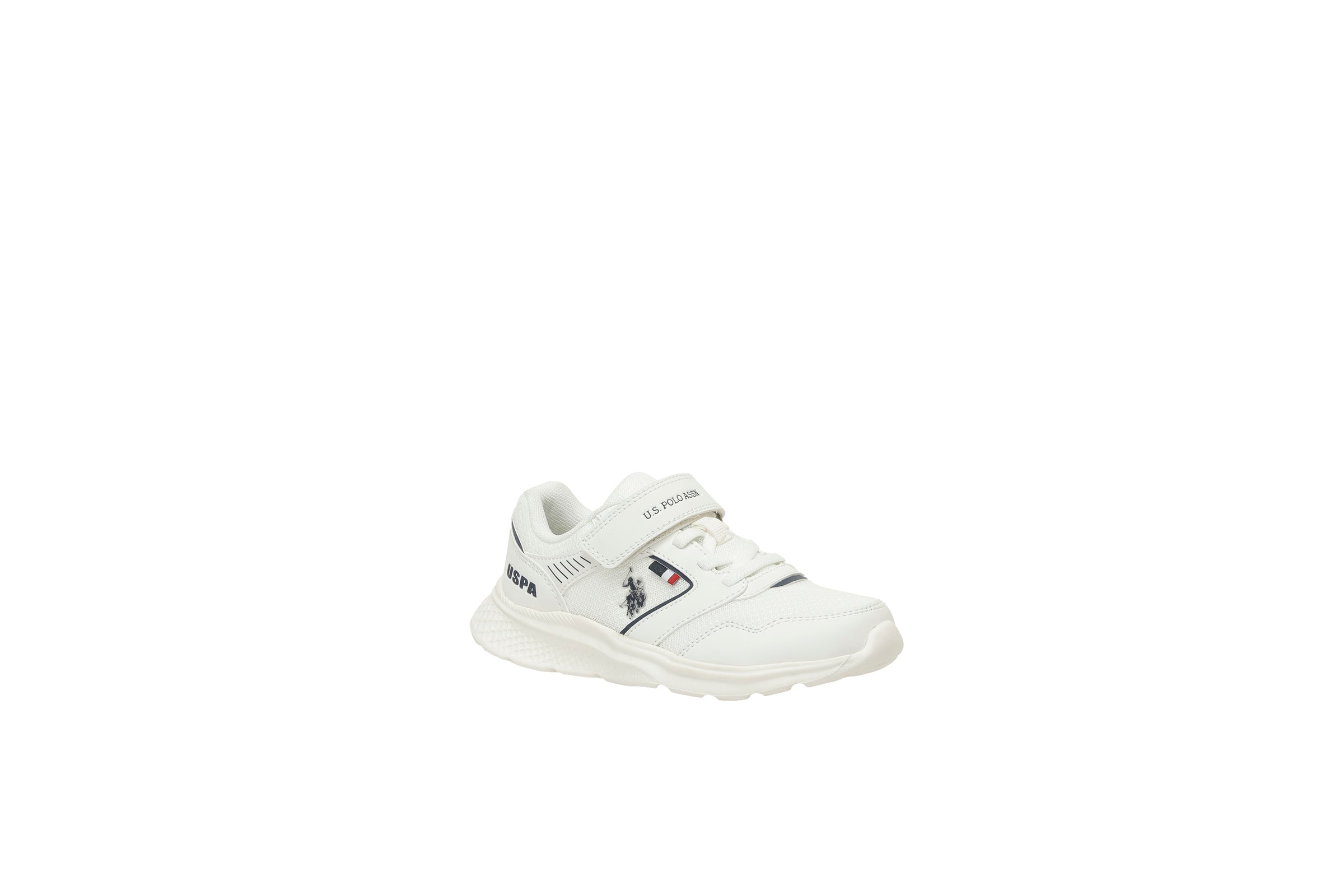 Pantofi Sport Băiat Cu Închidere Velcro, Material Textil, Alb