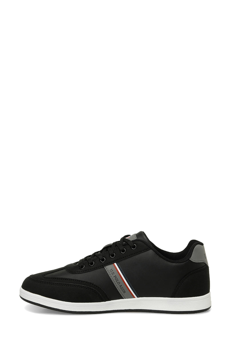 Pantofi sport cu garnituri de piele ecologica si textil, Negru