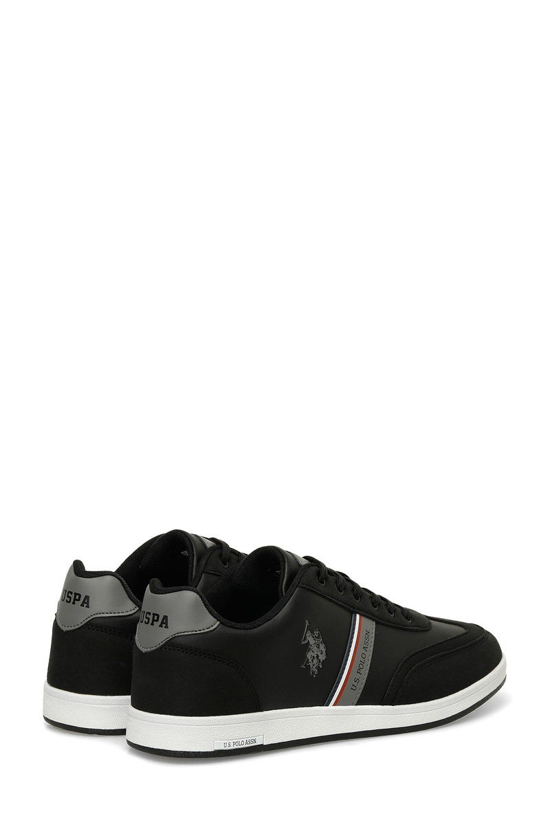 Pantofi sport cu garnituri de piele ecologica si textil, Negru