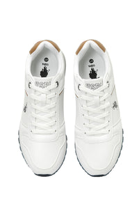 Pantofi sport din piele ecologica cu logo, Alb