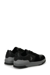 Pantofi sport din piele ecologica si piele intoarsa, Negru