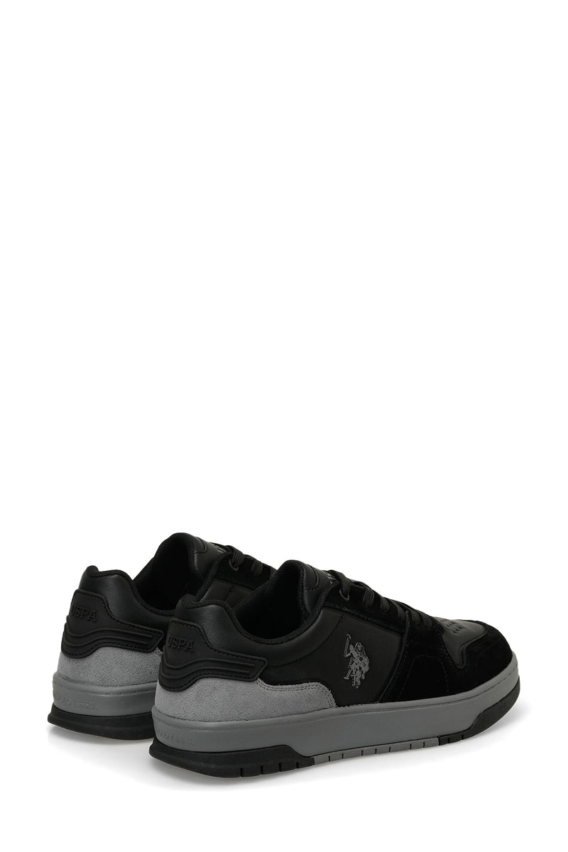 Pantofi sport din piele ecologica si piele intoarsa, Negru