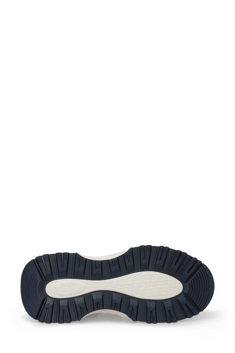 Pantofi sport cu garnituri de piele ecologica si plasa, Alb/Gri