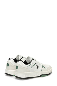 Pantofi sport din piele ecologica cu detaliu logo, Alb