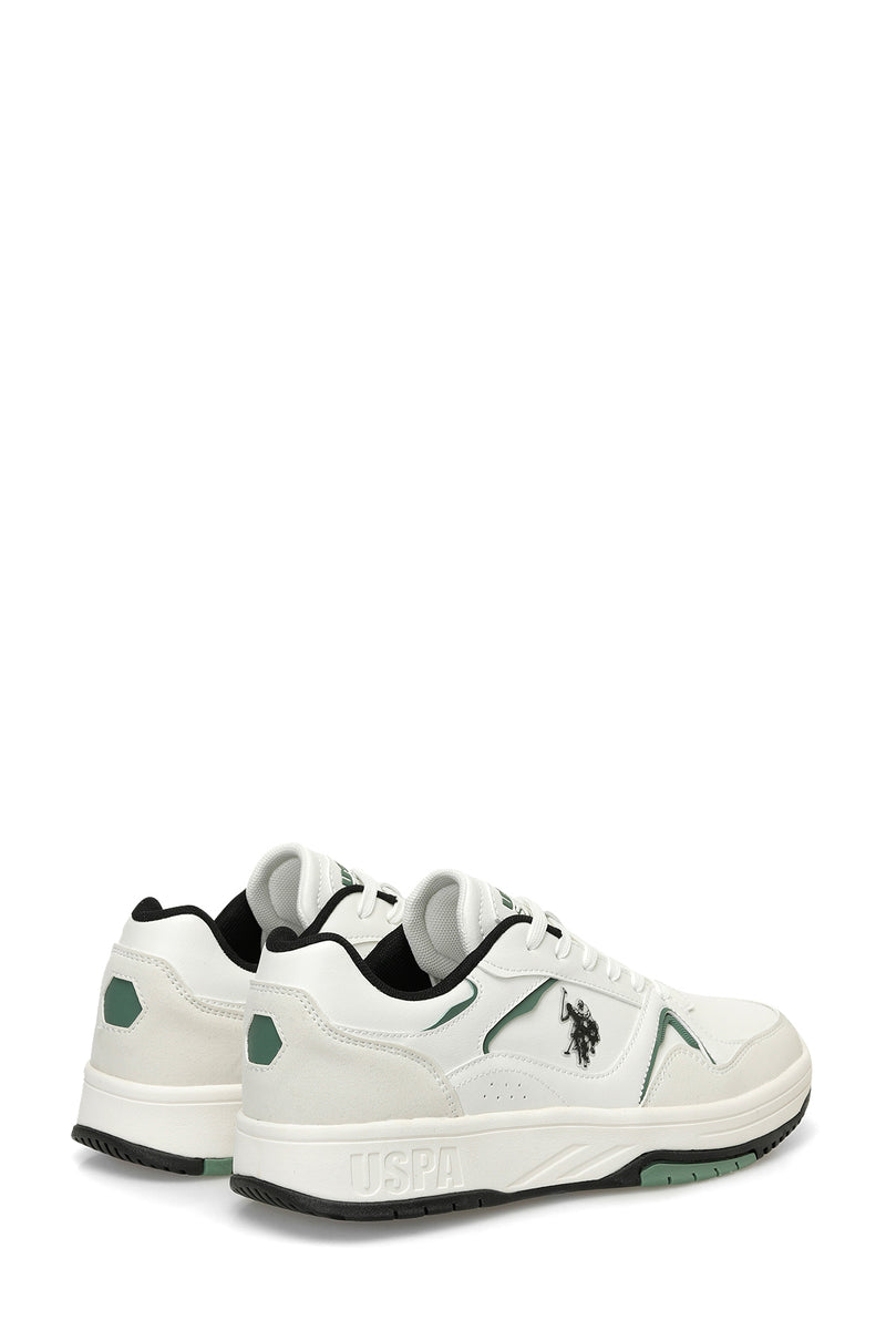 Pantofi sport din piele ecologica cu detaliu logo, Alb