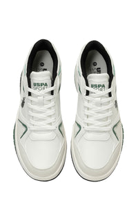 Pantofi sport din piele ecologica cu detaliu logo, Alb