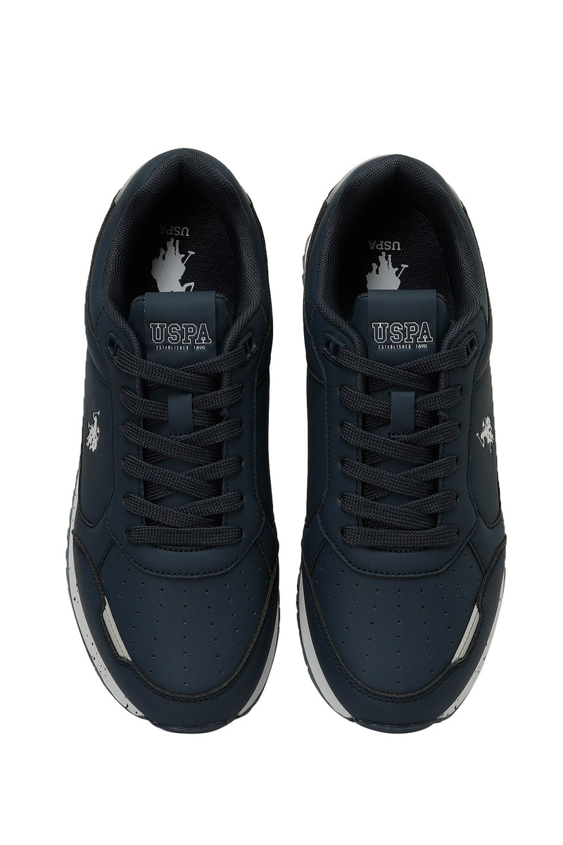 Pantofi sport barbati din piele ecologica cu logo, Bleumarin