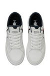 Pantofi sport din piele ecologica cu detaliu logo, Alb