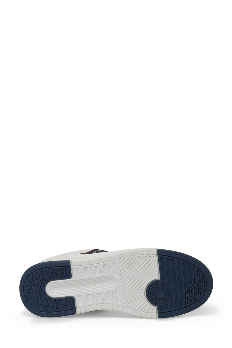 Pantofi sport din piele ecologica cu detaliu logo, Alb