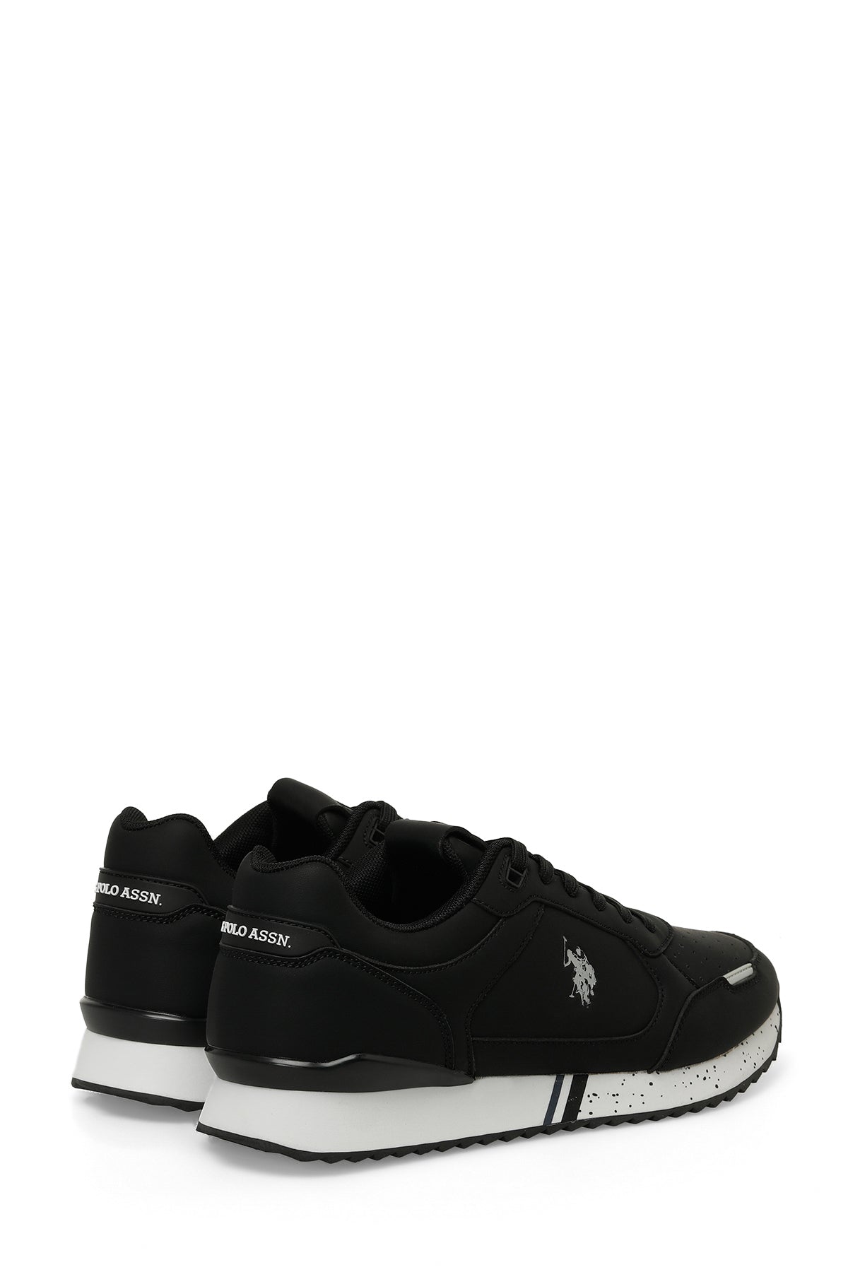 Pantofi sport barbati din piele ecologica cu logo, Negru