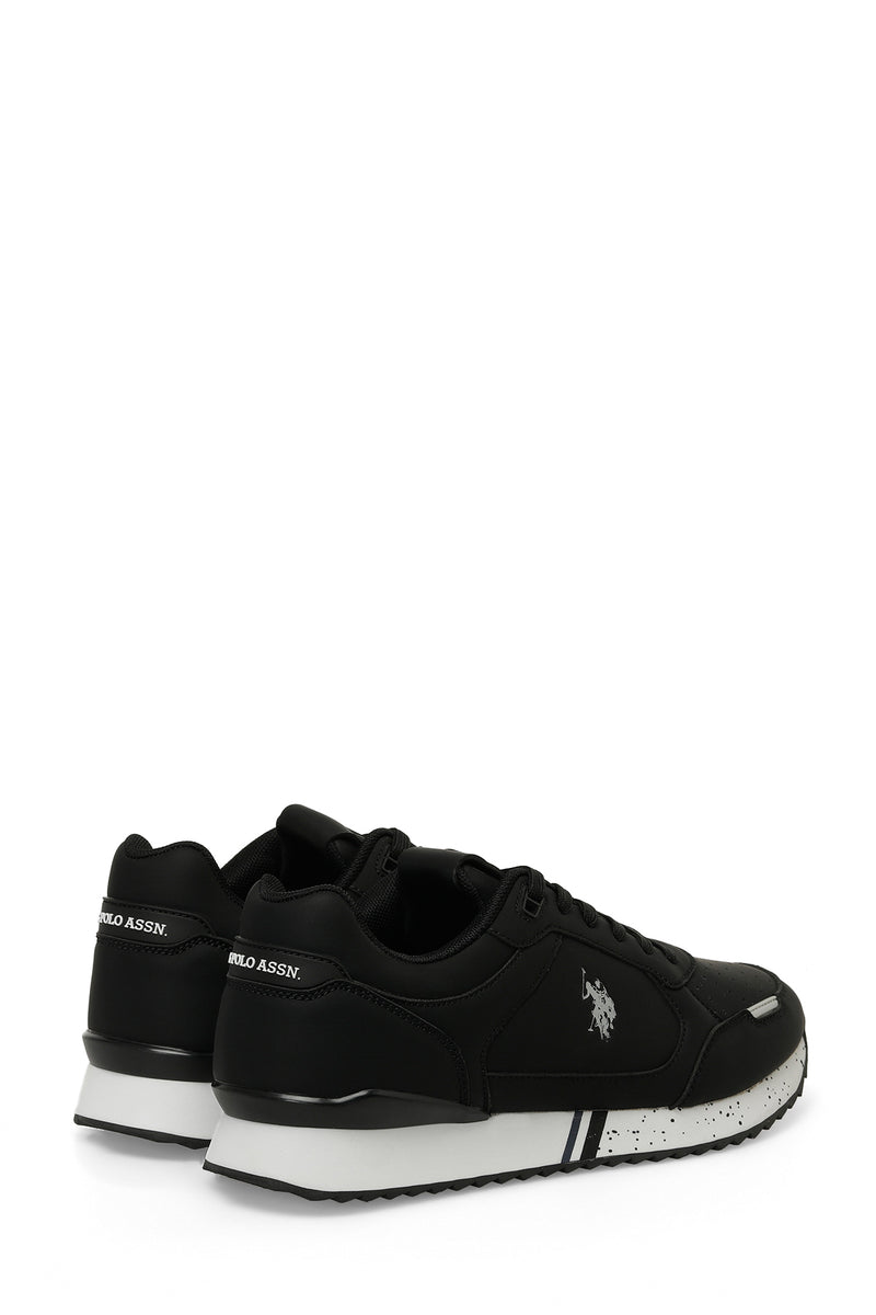 Pantofi sport barbati din piele ecologica cu logo, Negru