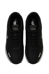 Pantofi sport barbati din piele ecologica cu logo, Negru