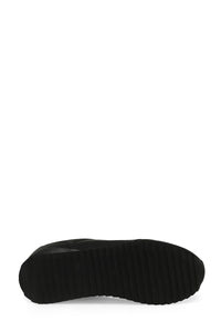 Pantofi sport barbati din piele ecologica cu logo, Negru