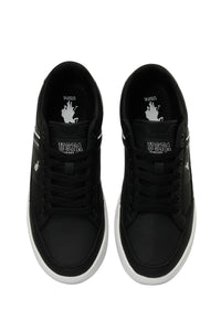 Pantofi sport din piele ecologica cu detaliu logo, Negru