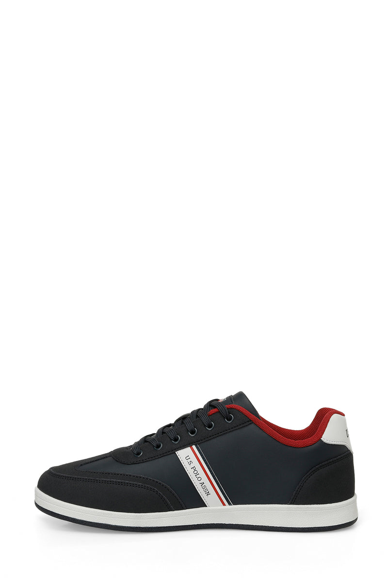 Pantofi sport cu garnituri de piele ecologica si textil, Bleumarin