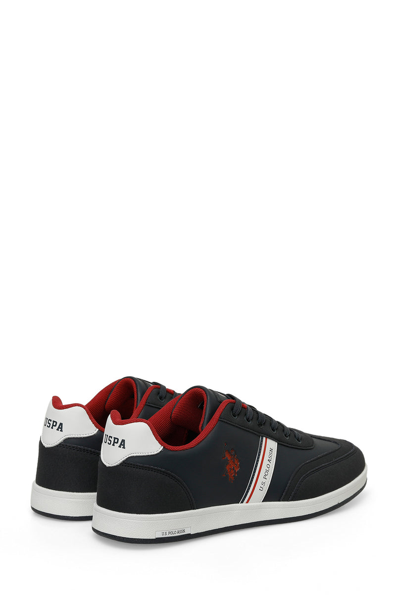 Pantofi sport cu garnituri de piele ecologica si textil, Bleumarin