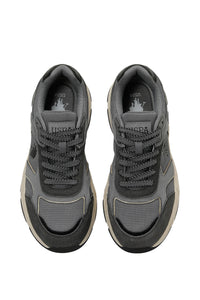 Pantofi sport cu garnituri de piele intoarsa si plasa, Gri