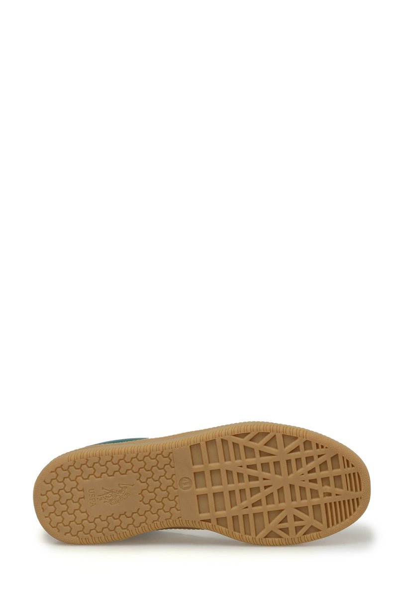 Pantofi sport cu garnituri de piele ecologica si piele intoarsa, Verde/ Alb