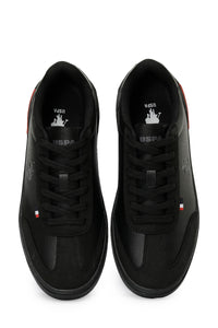 Pantofi sport din piele ecologica cu logo, Negru