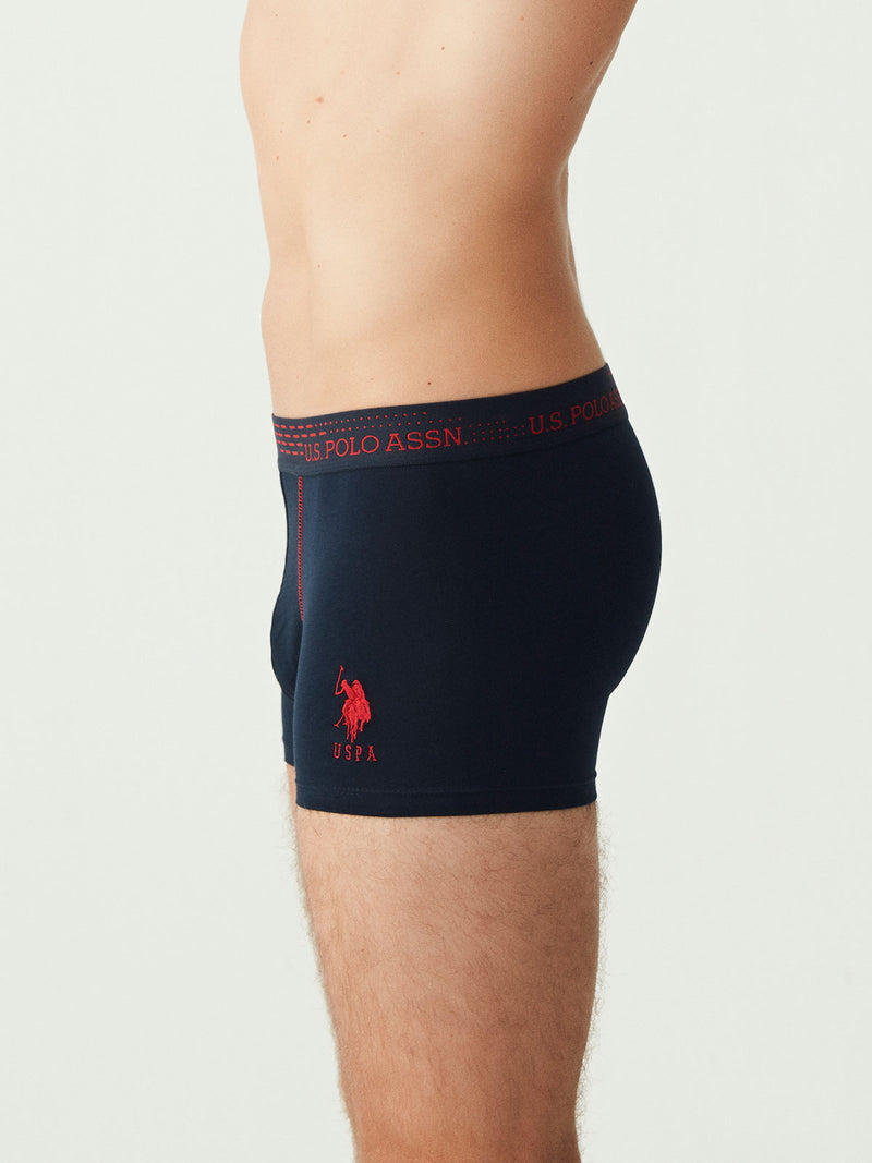 Set de boxeri cu banda in talie cu imprimeu logo -3 perechi