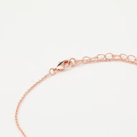 Lant Dama Din Metal Placat Auriu Roze Cu Pandantiv Combinat Perla Alba Si Cristal Alb