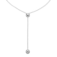Colier Lung Din Metal Placat Cu Rodiu cu Pandantiv Rotund