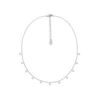 Colier Din Metal Placat Cu Rodiu Cu Pandantiv Decorat Cu Cristale Albe