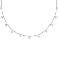 Colier Din Metal Placat Cu Rodiu Cu Pandantiv Decorat Cu Cristale Albe