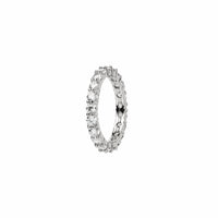 Inel Tip „Eternity” Din Metal Placat Cu Rodiu, Cu Pietre Zirconia Albe