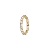 Inel Tip "Eternity" Din Metal Placat Auriu, Cu Cristale Albe