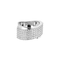 Inel Din Metal Placat Cu Rodiu, Cu Pietre Zirconia Albe