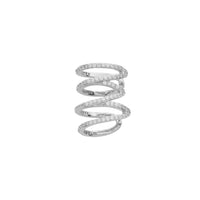 Cercei Tip Cuff Din Metal Placat Cu Rodiu, Cu Cristale Albe