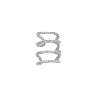 Cercei Tip Cuff Din Metal Placat Cu Rodiu, Cu Cristale Albe