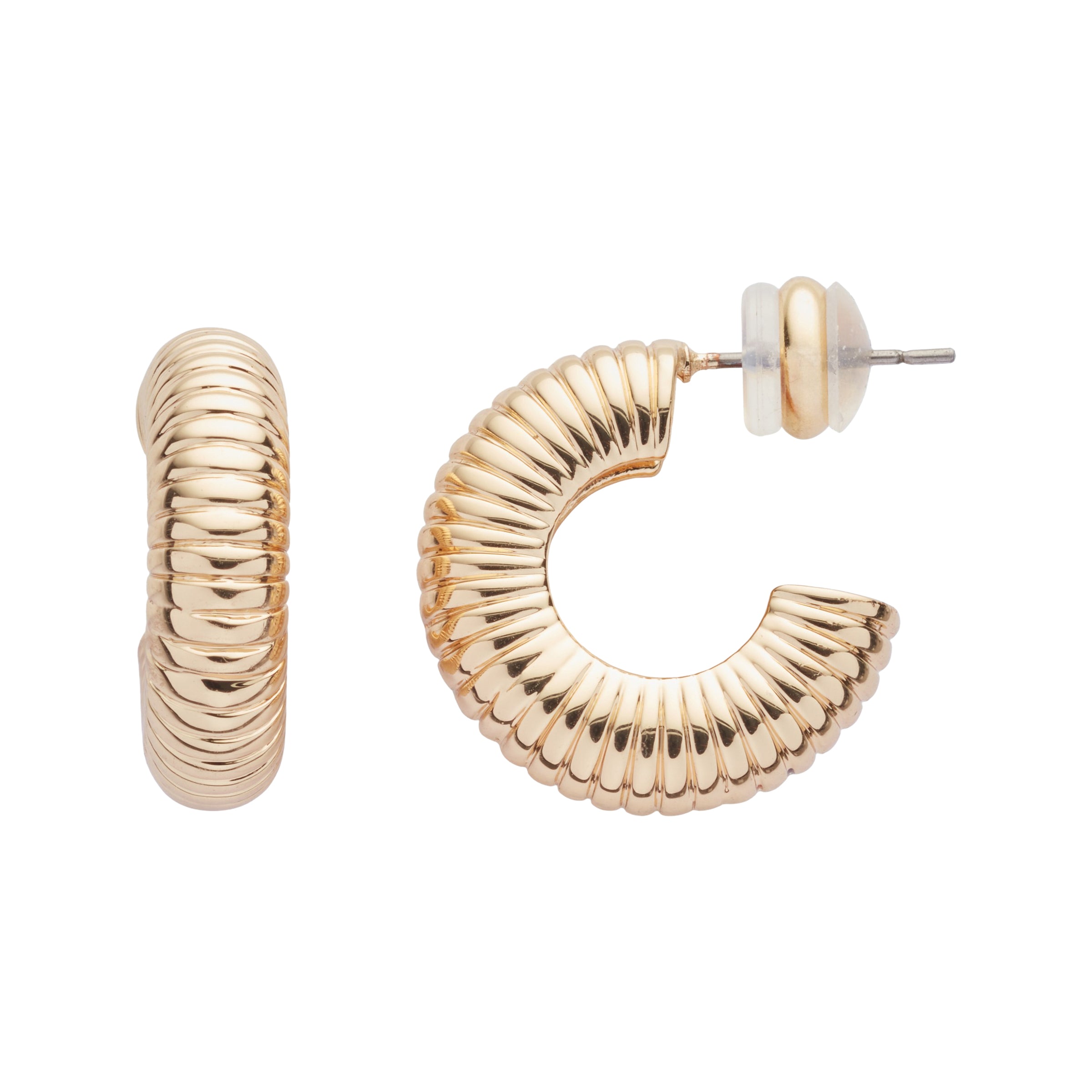 Cercei Cu Model Semirotund Din Metal Placat