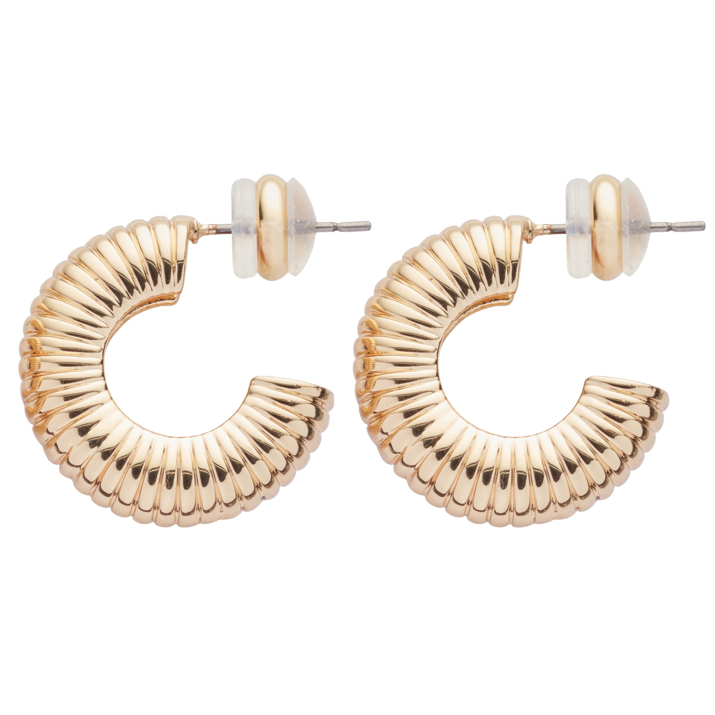Cercei Cu Model Semirotund Din Metal Placat