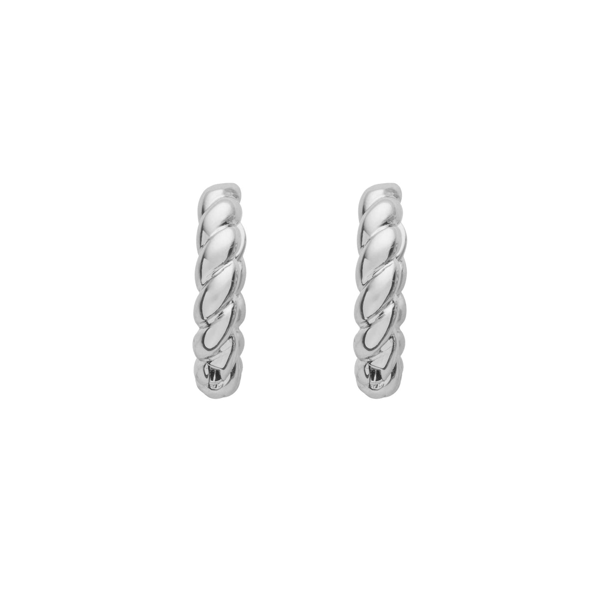 Cercei Rotunzi Design Rasuciti Din Metal Placați Cu Rodiu