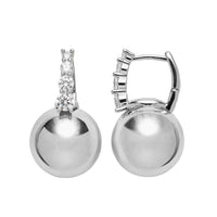 Cercei Din Metal Placați Cu Rodiu, Cu Cristale Zirconiu Albe