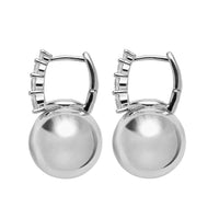 Cercei Din Metal Placați Cu Rodiu, Cu Cristale Zirconiu Albe